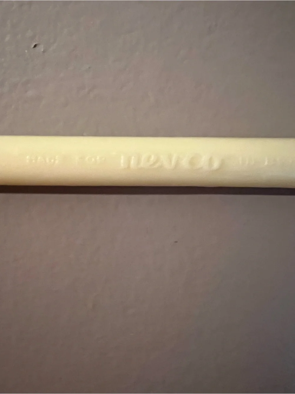 Vintage Nevco Japan MCM plastic off white mixer spoon hole risotto utensil